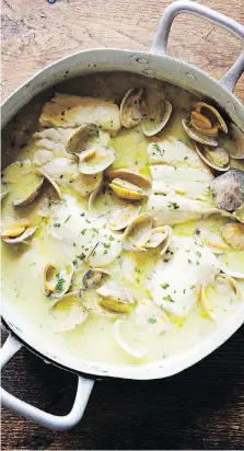  ?? PHOTOS: SIMON BAJADA ?? Hake and clams combine in a classic Basque dish. Marti Buckley suggests using cod or flounder if hake is difficult to find.