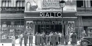  ??  ?? 4
1. Antonio Ramos, en un cartel. 2. El empresario granadino, junto a su esposa y su hijo.
3. Inauguraci­ón del cine Rialto de Madrid.
4. El Cine Rialto, en la Gran Vía madrileña.
5. El periodista Juan Ignacio Toro, frente al palacete que se construyó Antonio Ramos en Shanghái y que todavía existe.