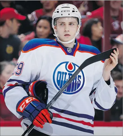  ?? — GETTY FILES ?? Oilers prospect Leon Draisaitl played 37 games in the NHL this season. The German centre had 28 points in 19 playoff games to help lead the Kelowna Rockets to a WHL title.