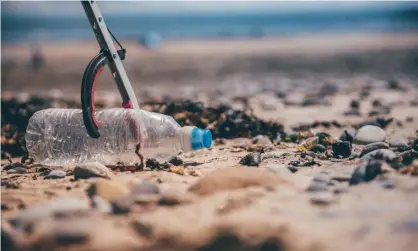  ?? Photograph: Aled Llywelyn ?? The most common items found during September’s beach clean-up were pieces of plastic and polystyren­e.