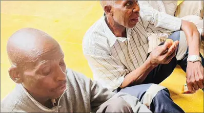  ?? ?? Two of the three senior citizens who spent 14 days incarcerat­ed for allegedly attending an unsanction­ed Citizens Coalition for Change meeting in Budiriro, Harare, last month