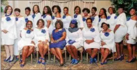  ??  ?? Rho Chi Zeta Chapter members of Zeta Phi Beta are joined by Commonweal­th of Pennsylvan­ia State Director Barbara A. Cousar.