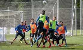  ??  ?? Hertha Berlin in training. Photograph: Jan-Philipp Burmann/City-Press via Getty Images