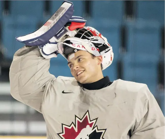  ?? JEFF BASSETT/THE CANADIAN PRESS FILES ?? Goaltender Mikey DiPietro, a Vancouver Canucks draft pick, heads the list of returnees for the Spitfires as they prepare to open training camp.
