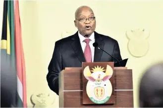  ?? | ELMOND JIYANE GCIS ?? JACOB Zuma announced his resignatio­n as president to the nation in February.