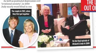  ??  ?? The couple in 1983, when they first got together On the final episode of Richard & Judy in 2008