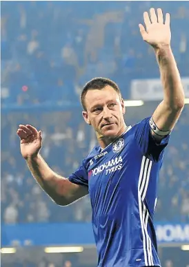  ?? /Reuters ?? So long: John Terry is likely to play his last game for Chelsea on Sunday.