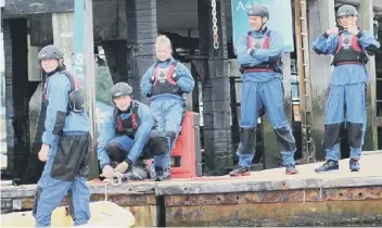  ??  ?? Sea Cadets at Boldon School enjoying their training.