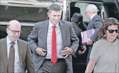  ?? Mark Wilson Getty Images ?? MICHAEL FLYNN, center, pleaded guilty last December to lying to federal agents about his conversati­ons with the Russian ambassador.
