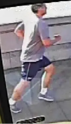  ??  ?? CCTV: Image of jogger suspect filmed from the bus