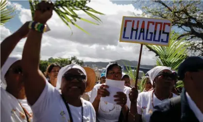  ?? ?? A group of Chagossian­s at a protest in Mauritius in 2019. Photograph: Dai Kurokawa/EPA