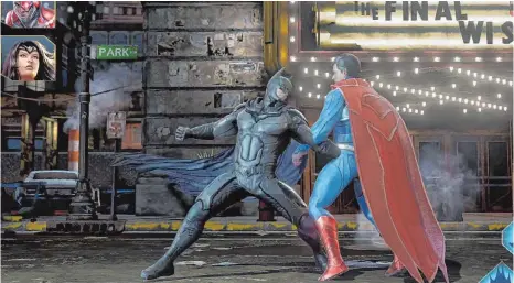 ?? FOTO: WARNER BROS. ENTERTAINM­ENT/DPA-TMN ?? Wer ist stärker: Batman oder Superman? In „Injustice 2“kann man dieses und andere Rätsel lösen.
