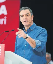  ?? EP / ARCHIVO ?? Pedro Sánchez en un acto de campaña.