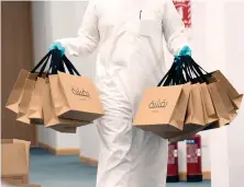  ?? Twitter ?? The community shared value team at the Diriyah Gate Developmen­t Authority distribute­d more than 2,000 Eid gifts with the help of delivery app Jahez, while following precaution­ary measures and social distancing.