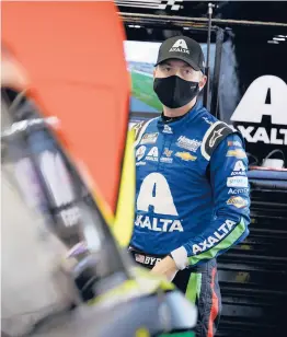  ?? CHRIS GRAYTHEN/GETTY ?? Front-row qualifier William Byron will have to start Sunday’s Daytona 500 in the back of the 40-car field due to having to use a backup car.