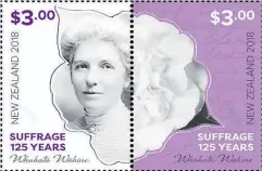  ??  ?? New Zealand Post’s latest stamp featuring Kate Sheppard.
