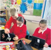  ??  ?? Online Pupils and staff in Bridge of Allan have been included in a new pilot project that will provide tablets and mobile Wi-fi