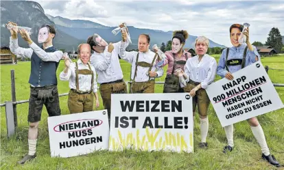  ?? AFP ?? Demonstrat­ion gegen Hunger vor dem G7-Gipfel im bayrischen Elmau.