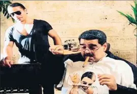  ?? LVD ?? El presidente Maduro fumando un habano en el restaurant­e Nusret