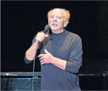  ??  ?? Eccentric charm: Art Garfunkel is back on the road, playing 11 intimate dates in Britain