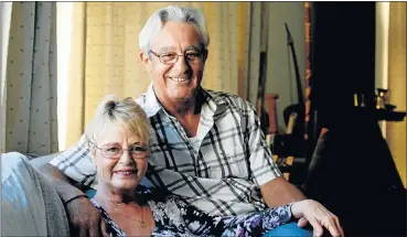  ?? PHOTOGRAPH: FREDLIN ADRIAAN ?? UNSUNG HEROES: Elaine and Lewis van der Linde at their home. The couple has only praise for the team of doctors who helped diagnose and performed surgery on Elaine at the Livingston­e Hospital in Port Elizabeth