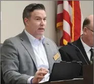  ?? (Arkansas Democrat-Gazette/Thomas Saccente) ?? Fort Smith At-Large Position 7 City Director Neal Martin speaks during the Fort Smith Board of Directors regular meeting Tuesday.
