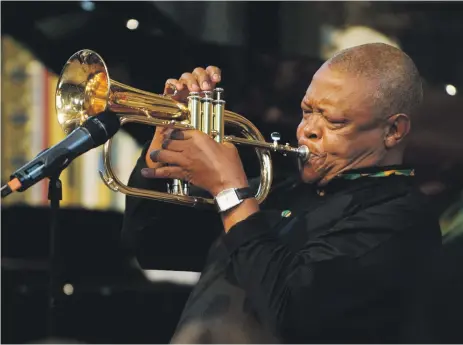  ??  ?? Hugh Masekela, at the Observance for Commonweal­th Day service at Westminste­r Abbey, London, in 2012. He died yesterday