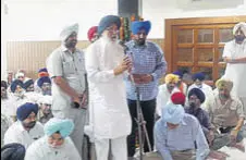 ?? HT PHOTO ?? Former chief minister Parkash Singh Badal during a function at Rakhra village in Patiala on Sunday.