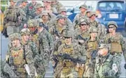  ?? AFP ?? US Marines and South Korean forces during a joint military drill in the southeaste­rn port of Pohang in the South on Monday.
