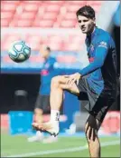  ?? FOTO: EFE ?? Morata en el entreno en el Wanda