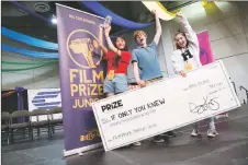  ?? COURTESY PHOTO ?? Film Prize Junior winners recieve a $7,000 award during the 2018 festival in Louisiana.