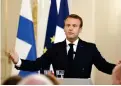  ?? FOTO: LEHTIKUVA/ANTTI AIMO-KOIVISTO ?? Frankrikes president Emmanuel Macron sade att Frankrike och Finland har en gemensam syn på de geopolitis­ka riskerna.