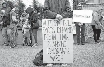  ?? Genna Martin / seattlepi.com ?? Thousands of demonstrat­ors across the United States participat­ed last weekend in the March for Science. These marchers were in downtown Seattle.