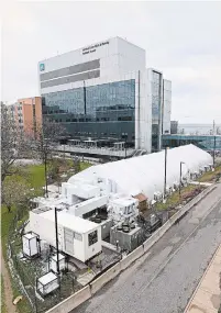  ?? NATHAN DENETTE THE CANADIAN PRESS ?? An ICU field hospital is providing extra beds for COVID-19 patients at Joseph Brant Hospital in Burlington.