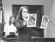  ?? SEAN RAYFORD/AP POOL PHOTO ?? Prosecutor Linda Dunikoski presents evidence Thursday during the trial of three men accused of Ahmaud Arbery’s killing in Brunswick, Ga.