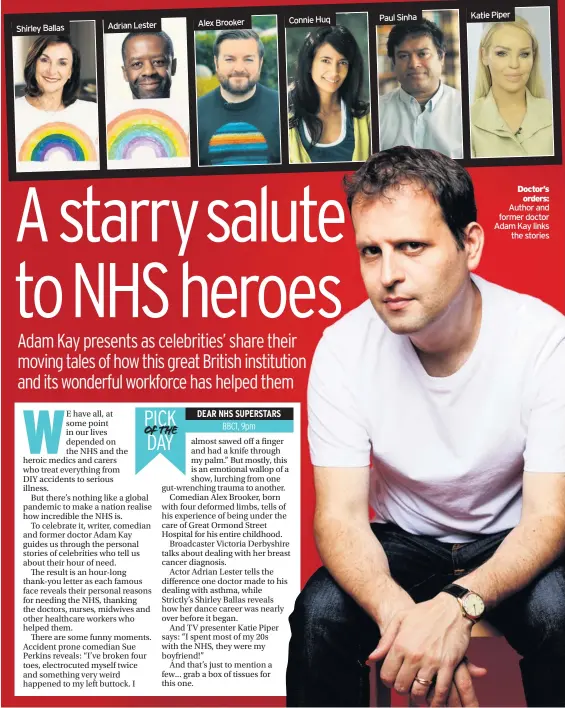  ??  ?? Doctor’s orders: Author and former doctor Adam Kay links the stories