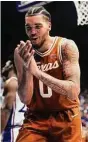  ?? Jay Biggerstaf­f/Getty Images ?? Senior Timmy Allen enjoys being Texas’ lockdown defender.