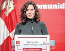  ?? EL PAÍS ?? Intervenci­ón. Isabel Díaz Ayuso, presidenta de la Comunidad de Madrid.