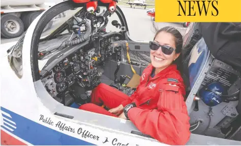  ?? CANADIAN FORCES / TWITTER ?? Capt. Jenn Casey, a public affairs officer for the Canadian Forces Snowbirds, was killed when the Tutor jet she was in crashed in Kamloops Sunday.