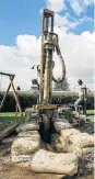  ??  ?? BOREHOLE EXPLORATIO­N: A borehole being drilled in a suburban garden