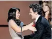  ?? JONATHAN Groff and Lea Michele. Reuters GLEEFUL ?? |