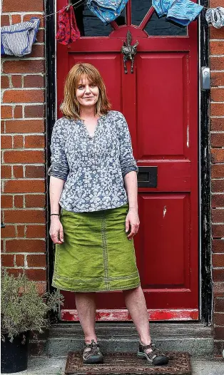  ??  ?? On the line: Claire Mountjoy’s laundry on display outside her home