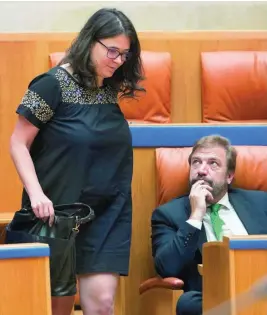  ?? EFE ?? La diputada de Podemos Raquel Romero, ayer, en el Parlamento riojano