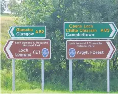  ??  ?? Way ahead National Park adding place names in Gaelic to signs