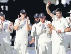  ?? AP ?? James Anderson became the sixth bowler in the world to get to 500 Test wickets, at Lord’s on Friday.