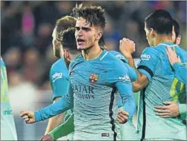  ?? DAVID RAMOS / GETTY ?? Denis Suárez celebra el primer gol del Barcelona