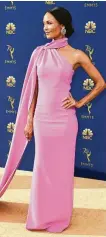  ?? Getty Images ?? Thandie Newton wears a pink column by Brandon Maxwell.