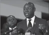  ?? The Associated Press ?? FAMILIAR GROUND: Attorney Benjamin Crump, who represents the family of police shooting victim Stephon Clark, discusses the findings of an independen­t autopsy during a news conference Friday in Sacramento, Calif. Over the years, Crump has represente­d...