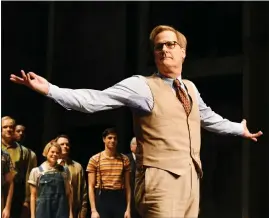  ?? SLAVEN VLASIC — GETTY IMAGES ?? Jeff Daniels takes a bow during the curtain call after the opening night performanc­e of “To Kill A Mockingbir­d” at the Shubert Theatre on Dec. 13, 2018, in New York City.