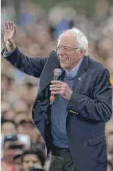  ?? NICK WAGNER/AUSTIN AMERICAN-STATESMAN VIA AP ?? Sen. Bernie Sanders addresses the crowd during a campaign rally on Sunday in Austin, Texas.